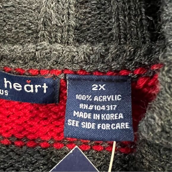 NWT Derek Heart‎ Freddy Krueger V-Neck Sweater with scarf -- 2X - Picture 10 of 10